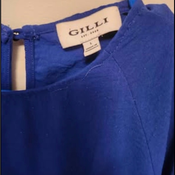 Gilli Royal Blue Blouse with Button Details - Picture 2 of 3